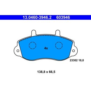Stabdžių trinkelių rinkinys, diskinis stabdys ATE 13.0460-3946.2