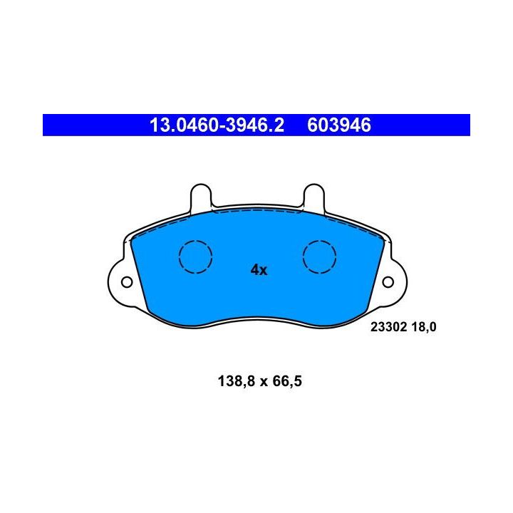 Stabdžių trinkelių rinkinys, diskinis stabdys ATE 13.0460-3946.2