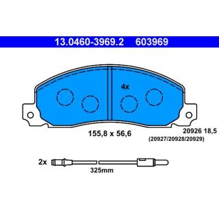 Stabdžių trinkelių rinkinys, diskinis stabdys ATE 13.0460-3969.2