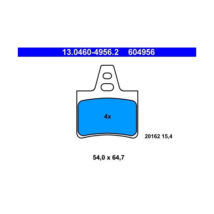 Stabdžių trinkelių rinkinys, diskinis stabdys ATE 13.0460-4956.2
