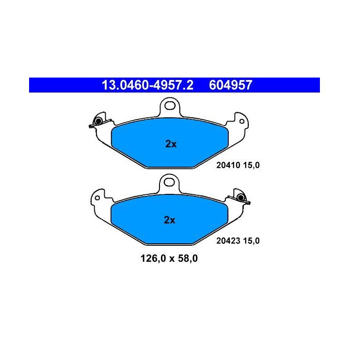 Stabdžių trinkelių rinkinys, diskinis stabdys ATE 13.0460-4957.2