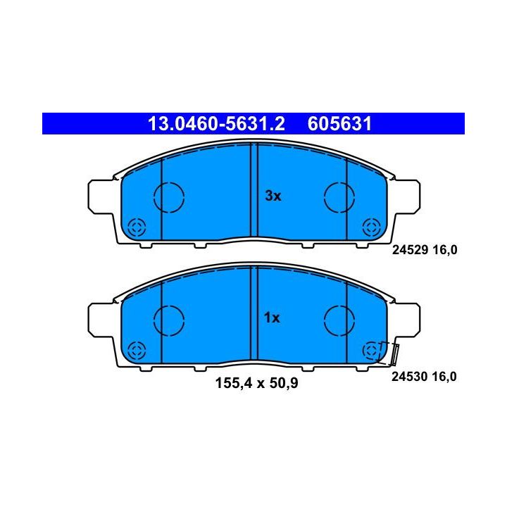 Stabdžių trinkelių rinkinys, diskinis stabdys ATE 13.0460-5631.2