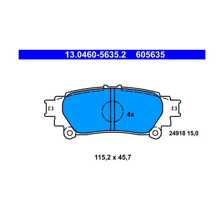 Stabdžių trinkelių rinkinys, diskinis stabdys ATE 13.0460-5635.2