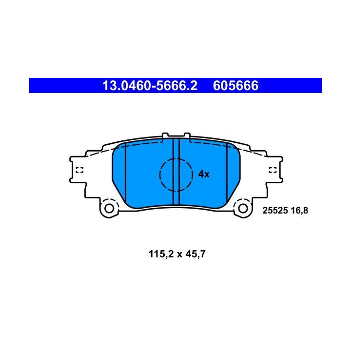 Stabdžių trinkelių rinkinys, diskinis stabdys ATE 13.0460-5666.2