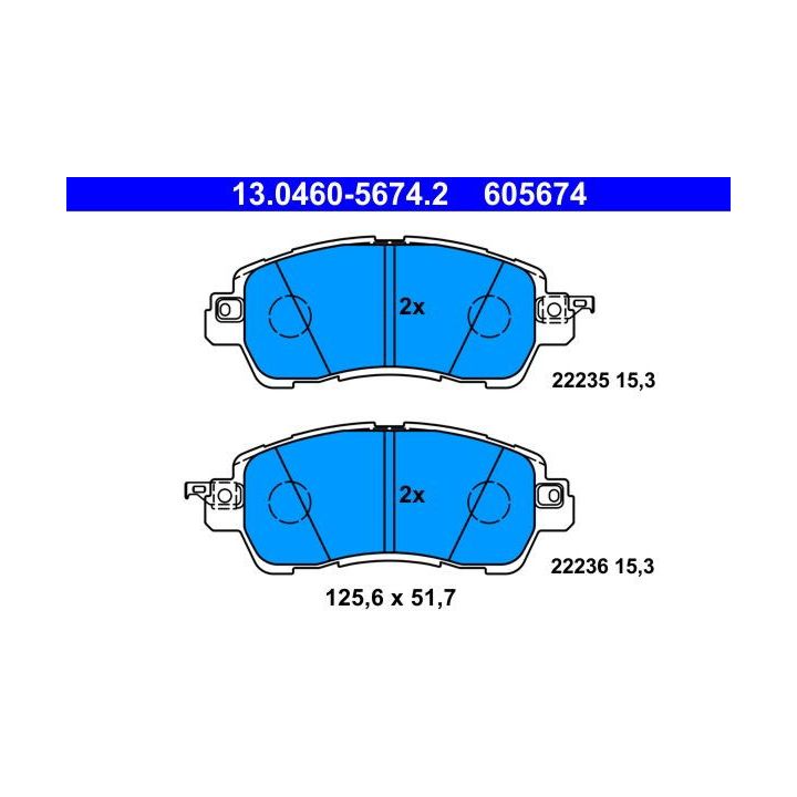Stabdžių trinkelių rinkinys, diskinis stabdys ATE 13.0460-5674.2