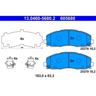 Stabdžių trinkelių rinkinys, diskinis stabdys ATE 13.0460-5680.2