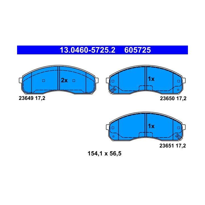 Stabdžių trinkelių rinkinys, diskinis stabdys ATE 13.0460-5725.2