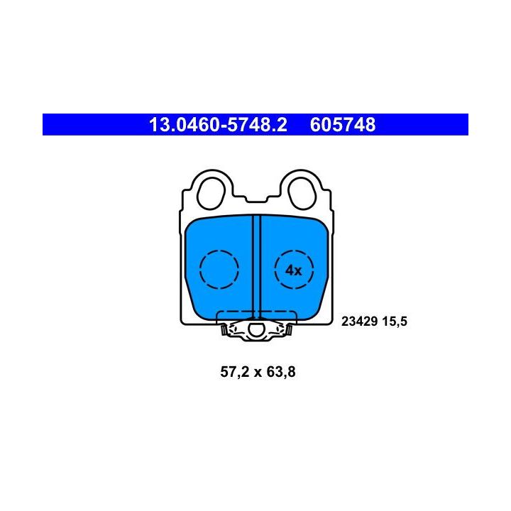 Stabdžių trinkelių rinkinys, diskinis stabdys ATE 13.0460-5748.2