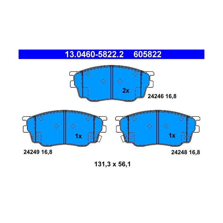 Stabdžių trinkelių rinkinys, diskinis stabdys ATE 13.0460-5822.2