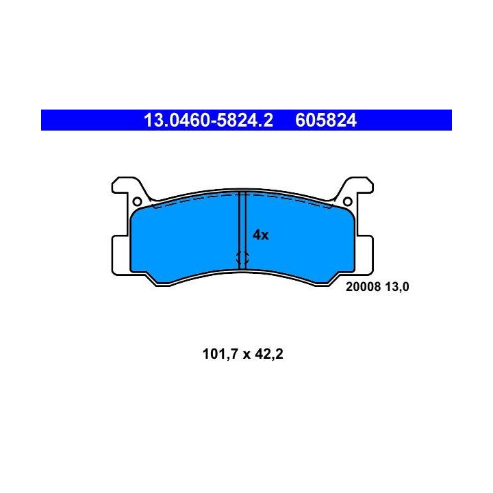 Stabdžių trinkelių rinkinys, diskinis stabdys ATE 13.0460-5824.2