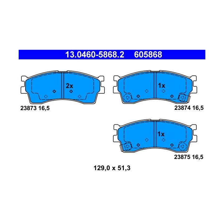 Stabdžių trinkelių rinkinys, diskinis stabdys ATE 13.0460-5868.2