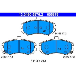Stabdžių trinkelių rinkinys, diskinis stabdys ATE 13.0460-5876.2