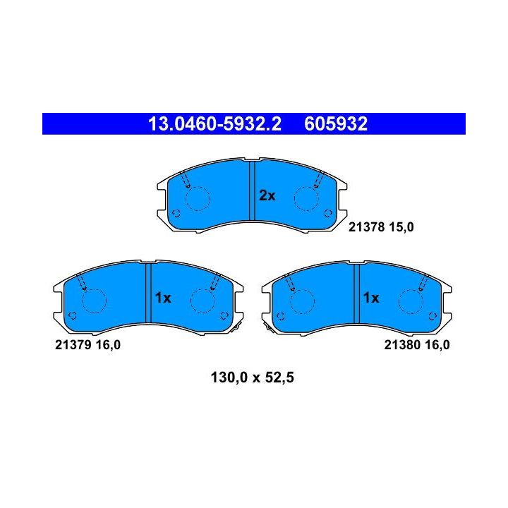 Stabdžių trinkelių rinkinys, diskinis stabdys ATE 13.0460-5932.2