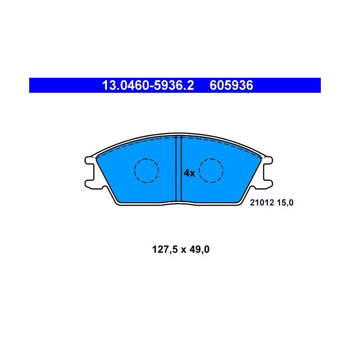 Stabdžių trinkelių rinkinys, diskinis stabdys ATE 13.0460-5936.2