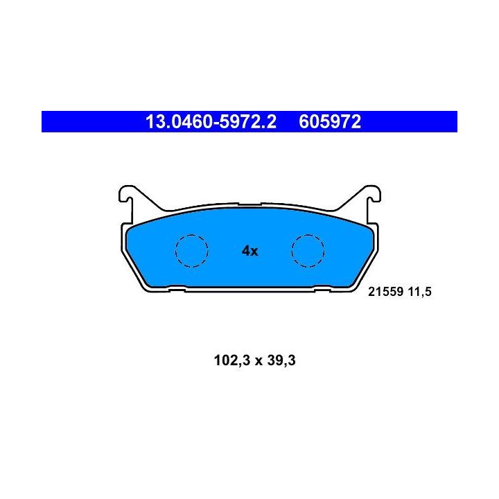 Stabdžių trinkelių rinkinys, diskinis stabdys ATE 13.0460-5972.2