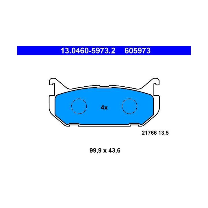 Stabdžių trinkelių rinkinys, diskinis stabdys ATE 13.0460-5973.2