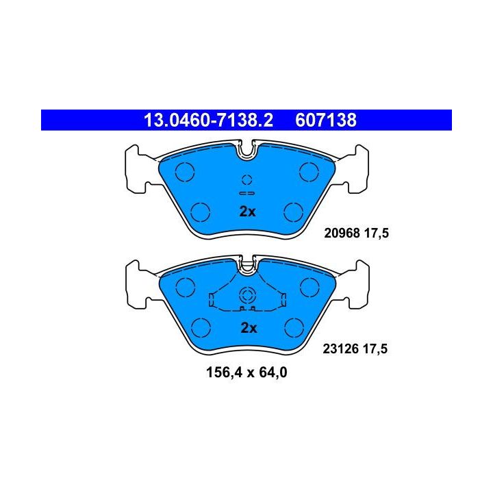 Stabdžių trinkelių rinkinys, diskinis stabdys ATE 13.0460-7138.2