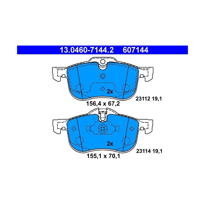 Stabdžių trinkelių rinkinys, diskinis stabdys ATE 13.0460-7144.2