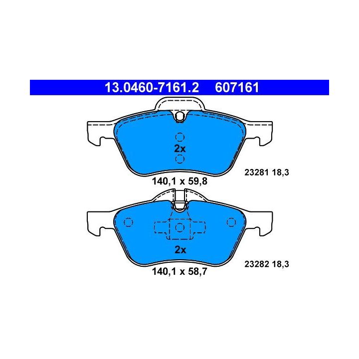 Stabdžių trinkelių rinkinys, diskinis stabdys ATE 13.0460-7161.2