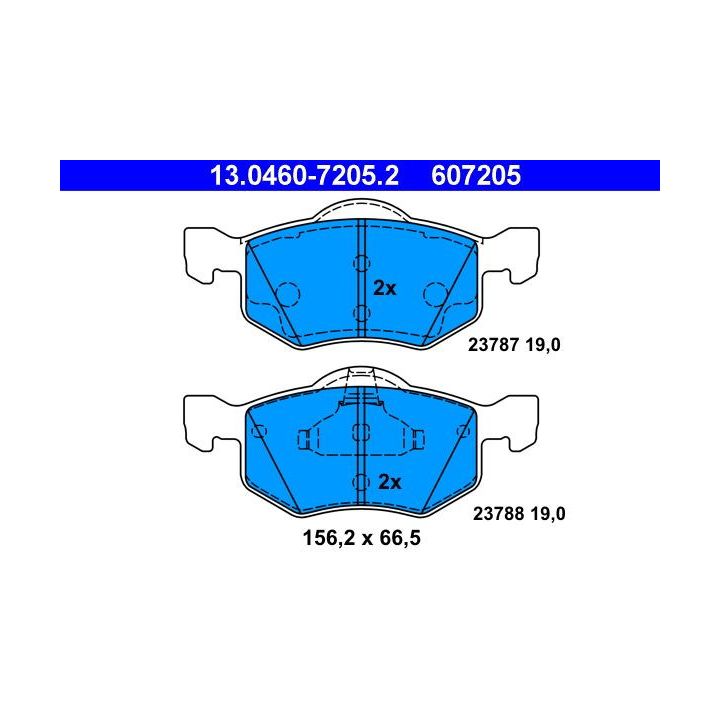 Stabdžių trinkelių rinkinys, diskinis stabdys ATE 13.0460-7205.2