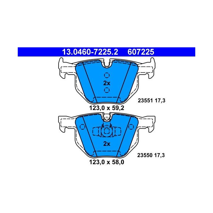 Stabdžių trinkelių rinkinys, diskinis stabdys ATE 13.0460-7225.2