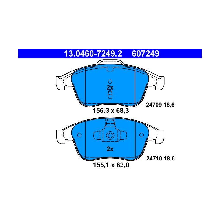 Stabdžių trinkelių rinkinys, diskinis stabdys ATE 13.0460-7249.2
