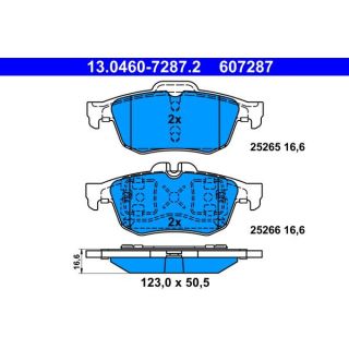 Stabdžių trinkelių rinkinys, diskinis stabdys ATE 13.0460-7287.2