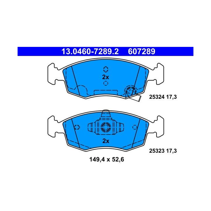 Stabdžių trinkelių rinkinys, diskinis stabdys ATE 13.0460-7289.2