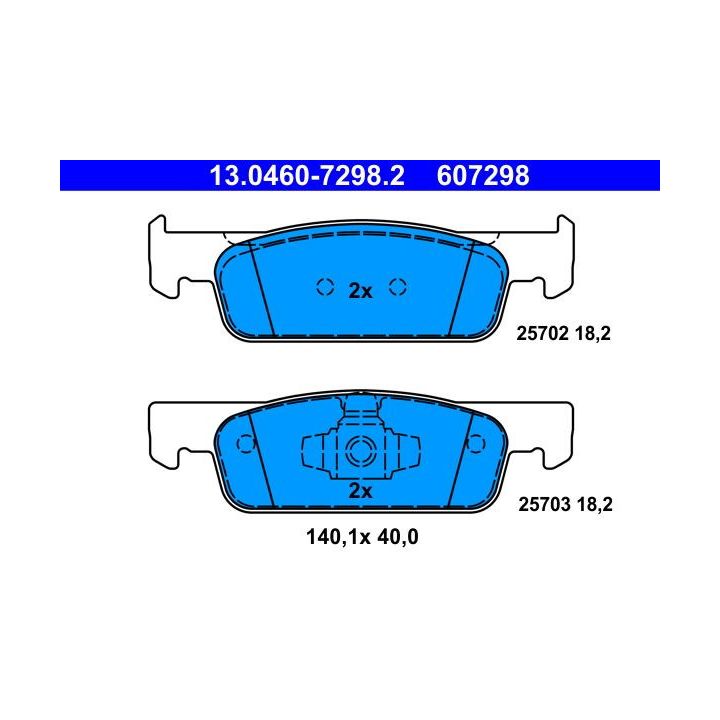 Stabdžių trinkelių rinkinys, diskinis stabdys ATE 13.0460-7298.2
