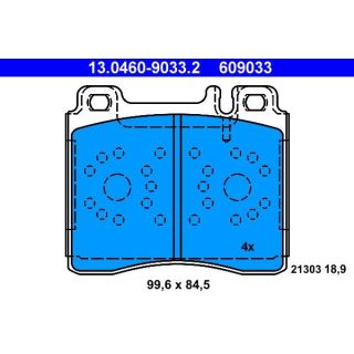 Stabdžių trinkelių rinkinys, diskinis stabdys ATE 13.0460-9033.2 ( ! )