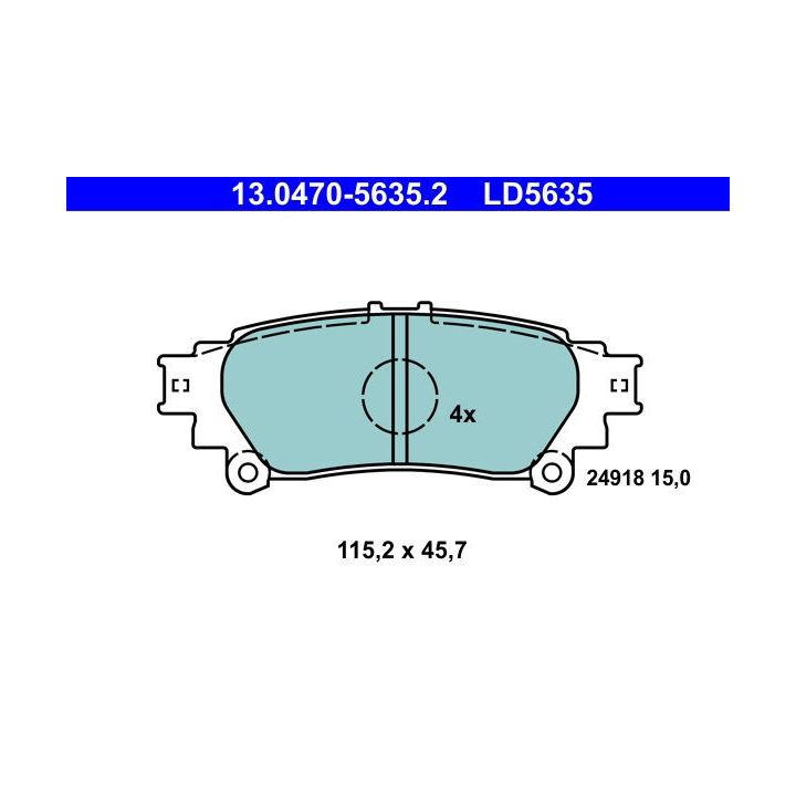 Stabdžių trinkelių rinkinys, diskinis stabdys ATE 13.0470-5635.2