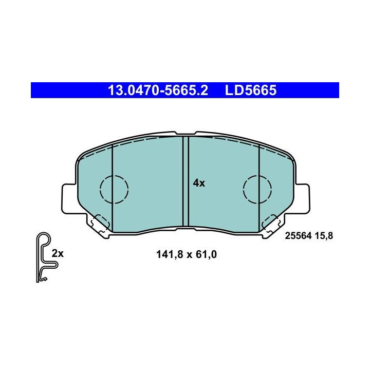 Stabdžių trinkelių rinkinys, diskinis stabdys ATE 13.0470-5665.2