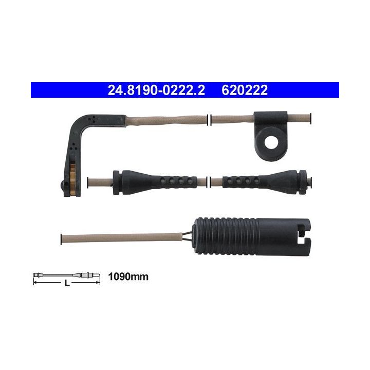 įspėjimo kontaktas, stabdžių trinkelių susidėvėjimas ATE 24.8190-0222.2