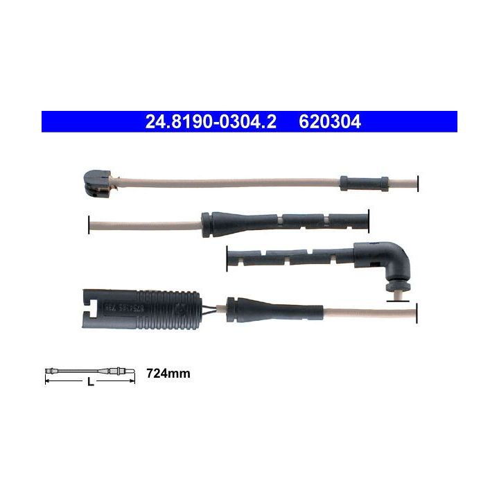 įspėjimo kontaktas, stabdžių trinkelių susidėvėjimas ATE 24.8190-0304.2