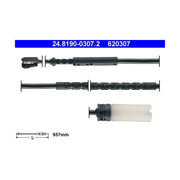 įspėjimo kontaktas, stabdžių trinkelių susidėvėjimas ATE 24.8190-0307.2