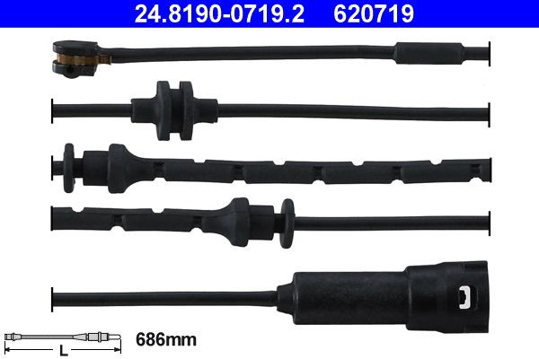 įspėjimo kontaktas, stabdžių trinkelių susidėvėjimas ATE 24.8190-0719.2