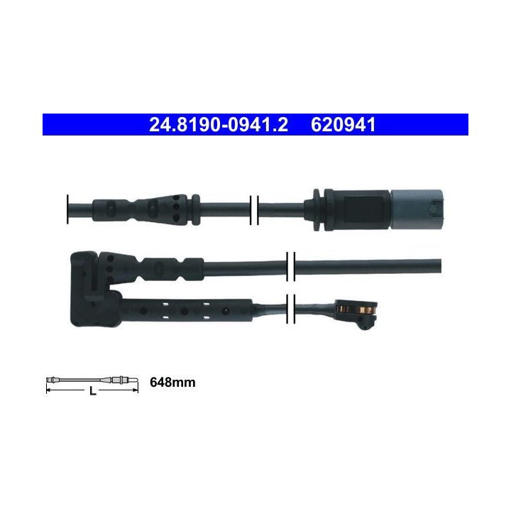 įspėjimo kontaktas, stabdžių trinkelių susidėvėjimas ATE 24.8190-0941.2