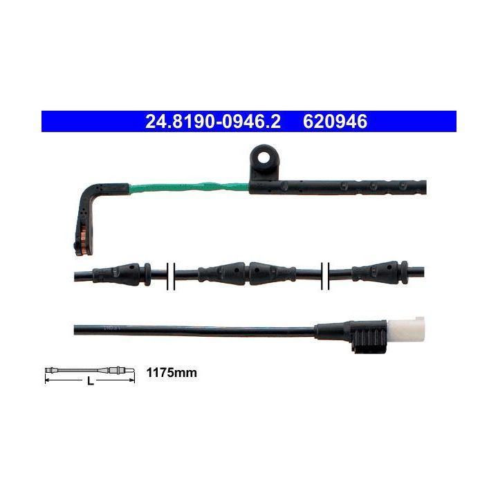 įspėjimo kontaktas, stabdžių trinkelių susidėvėjimas ATE 24.8190-0946.2