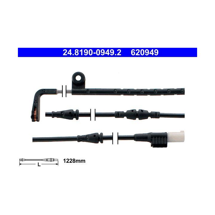 įspėjimo kontaktas, stabdžių trinkelių susidėvėjimas ATE 24.8190-0949.2