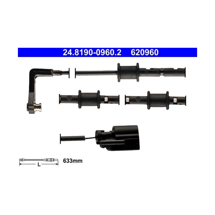 įspėjimo kontaktas, stabdžių trinkelių susidėvėjimas ATE 24.8190-0960.2