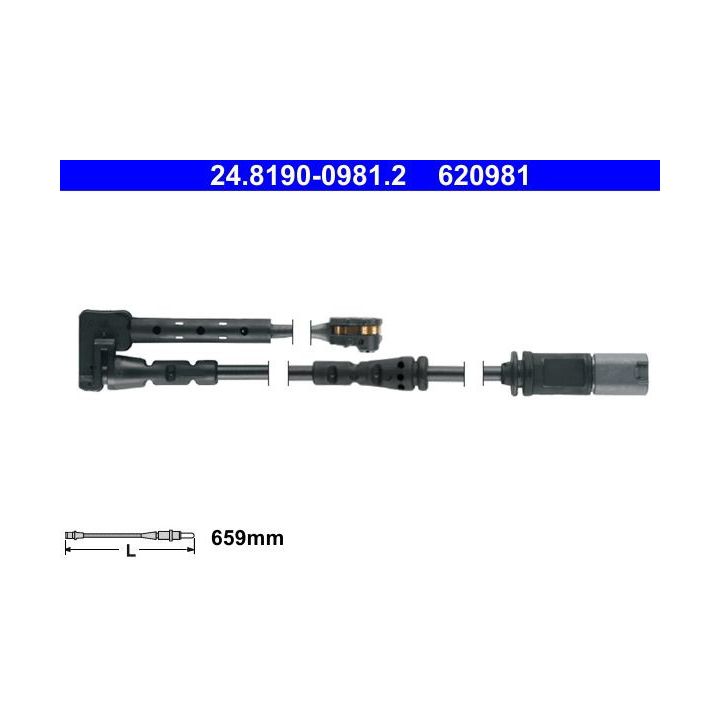 įspėjimo kontaktas, stabdžių trinkelių susidėvėjimas ATE 24.8190-0981.2