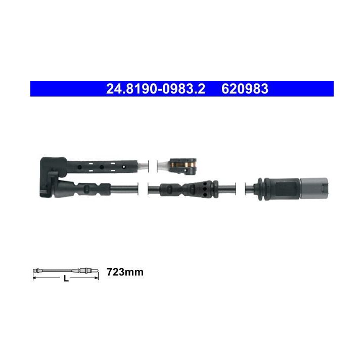 įspėjimo kontaktas, stabdžių trinkelių susidėvėjimas ATE 24.8190-0983.2