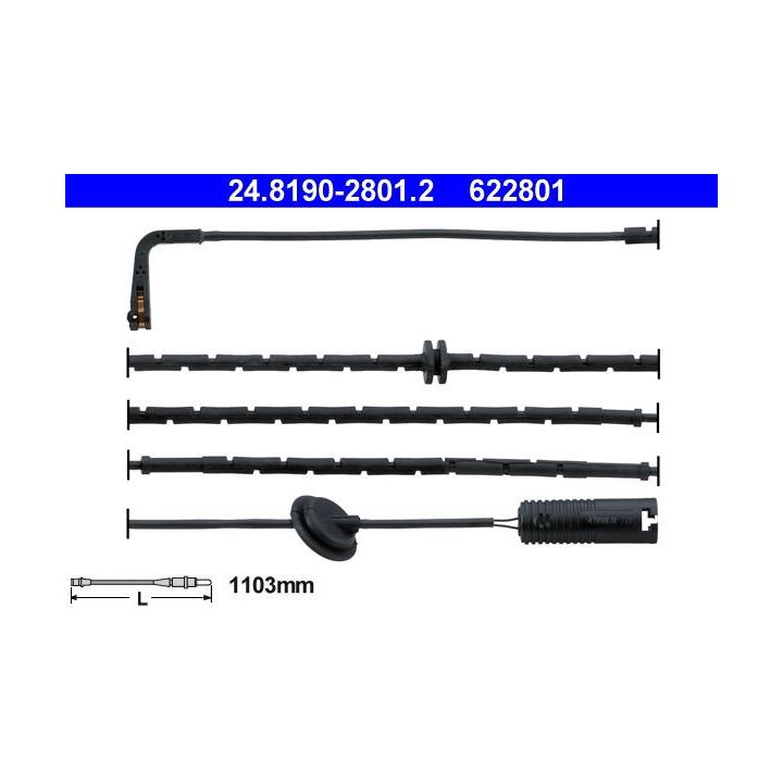 įspėjimo kontaktas, stabdžių trinkelių susidėvėjimas ATE 24.8190-2801.2