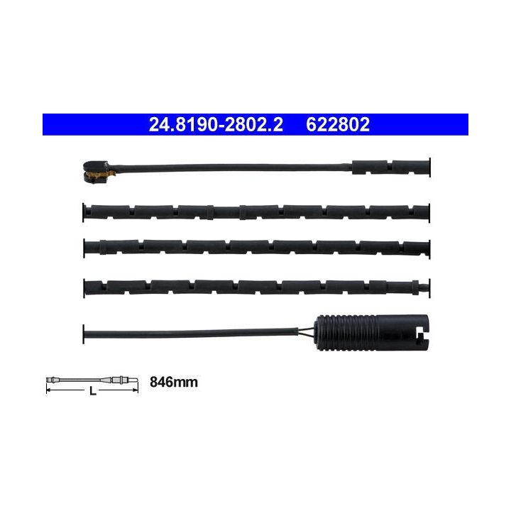 įspėjimo kontaktas, stabdžių trinkelių susidėvėjimas ATE 24.8190-2802.2