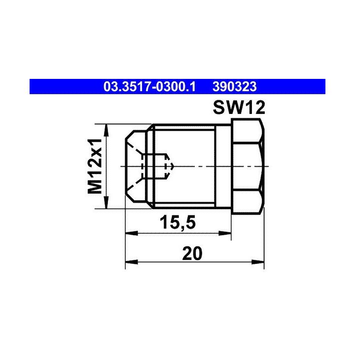 Srieginis dangtelis, pagrindinis stabdžių cilindras ATE 03.3517-0300.1