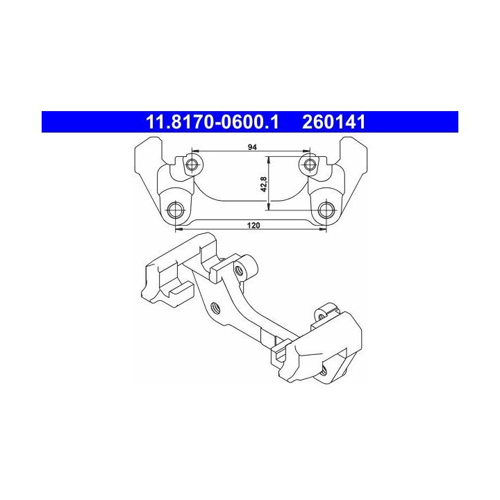 Laikiklis, stabdžių apkaba ATE 11.8170-0600.1