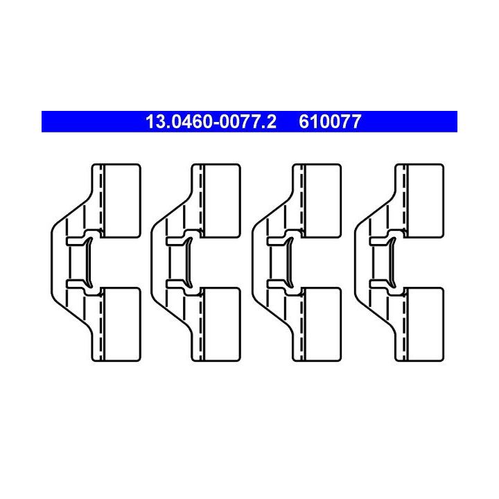 Priedų komplektas, diskinių stabdžių trinkelės ATE 13.0460-0077.2