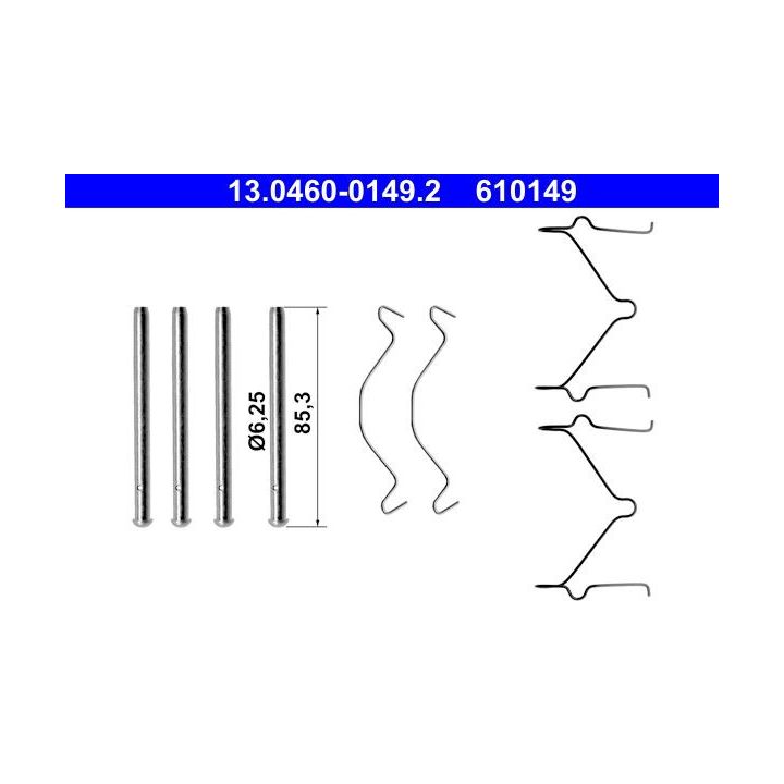 Priedų komplektas, diskinių stabdžių trinkelės ATE 13.0460-0149.2