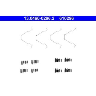 Priedų komplektas, diskinių stabdžių trinkelės ATE 13.0460-0296.2