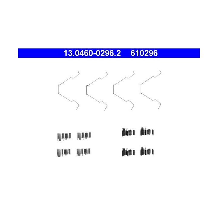 Priedų komplektas, diskinių stabdžių trinkelės ATE 13.0460-0296.2